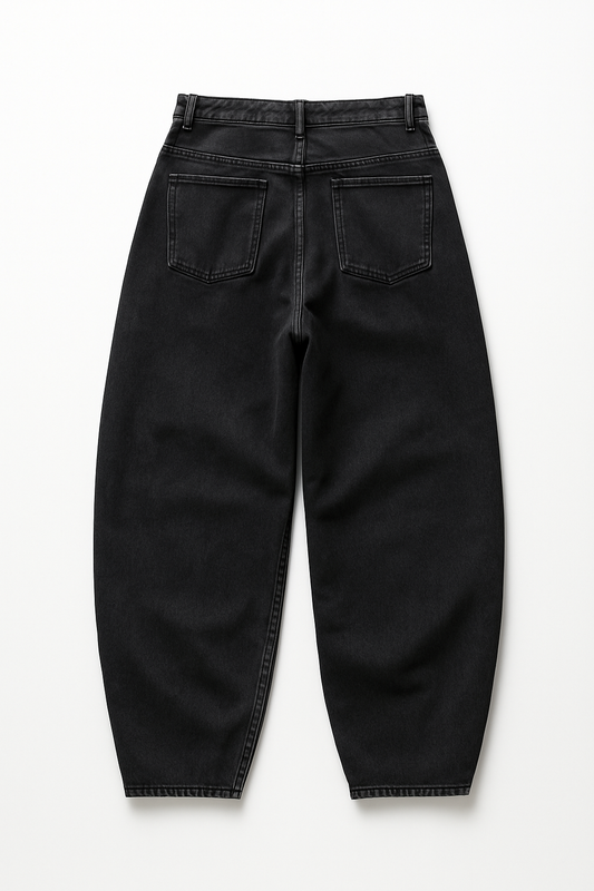 "ASH BLACK" - Balloon Fit Denim