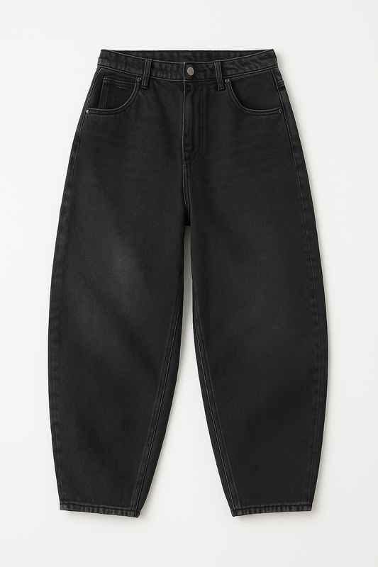 "ASH BLACK" - Balloon Fit Denim
